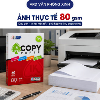 Combo thùng 5 ream giấy A4 IK Copy 70gsm, giấy in photocopy trắng mịn nhập khẩu indonesia chính hãng C2