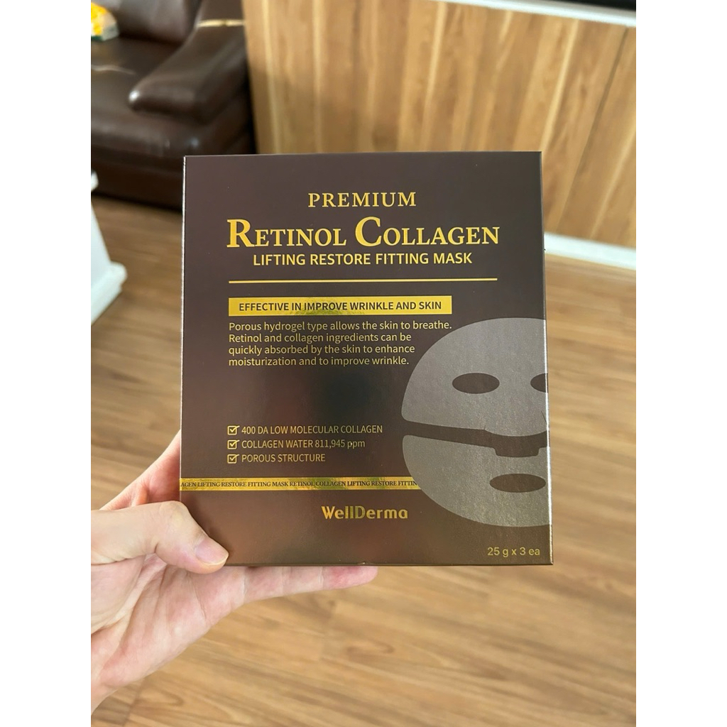 [Set 3ea] Mặt nạ thạch nâng cơ Retinol Collagen WellDerma – Nâng cơ & dưỡng da căng mịn | Hàn Quốc