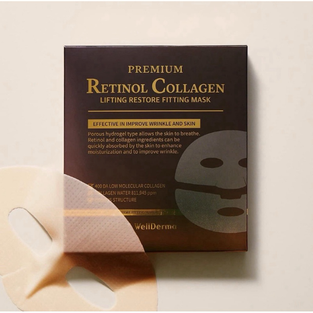 [Set 3ea] Mặt nạ thạch nâng cơ Retinol Collagen WellDerma – Nâng cơ & dưỡng da căng mịn | Hàn Quốc