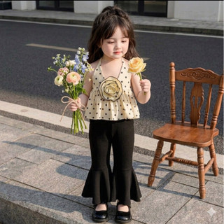 Set chấm bi đính hoa cho bé từ 8-23kg