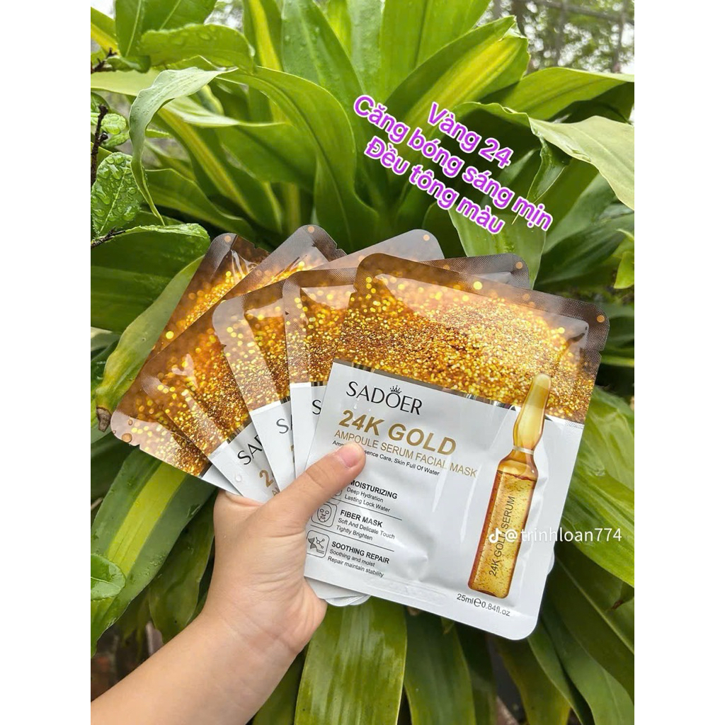 Combo 30 Miêng Mặt Nạ  SADOER mix HA - Vitamin C - Vàng 24K Giúp Dưỡng Ấm,Giảm nám mờ thâm bật tone da