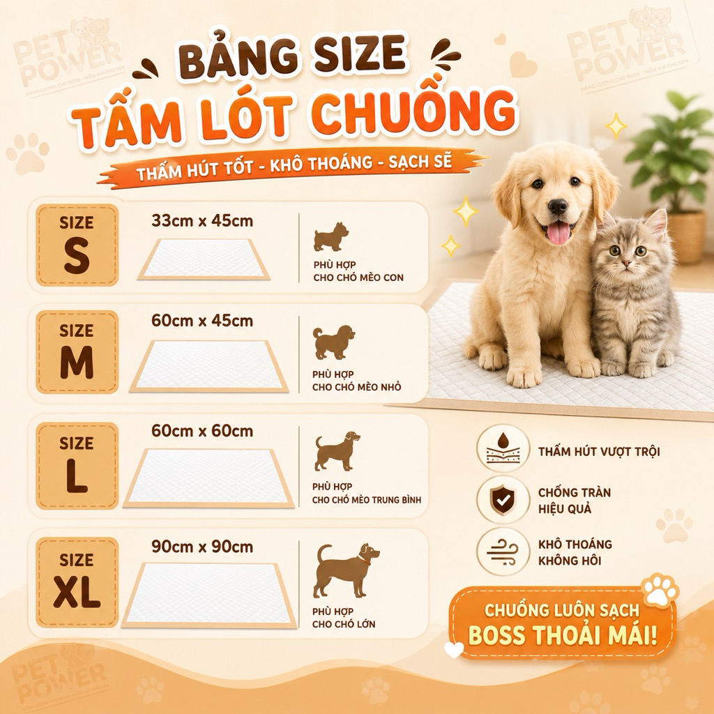 Tấm Lót Vệ Sinh Zen Pet Cho Chó Mèo 4 Size S M L XL, Siêu Thấm, Khử Mùi, Kháng Khuẩn