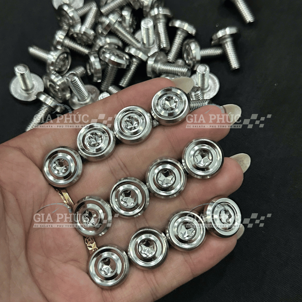 [Mẫu Thái V3] Full Bộ Ốc Dàn Áo Salaya [INOX 304] Vision Click Jupiter Xipo AB Wave Mio Satria Sonic Dr Si Fu Vario Ex W