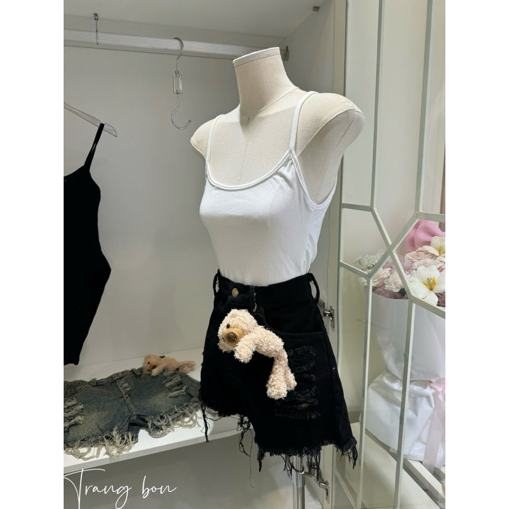 Sét body suit sooc bò cạp cao kèm gấu cài