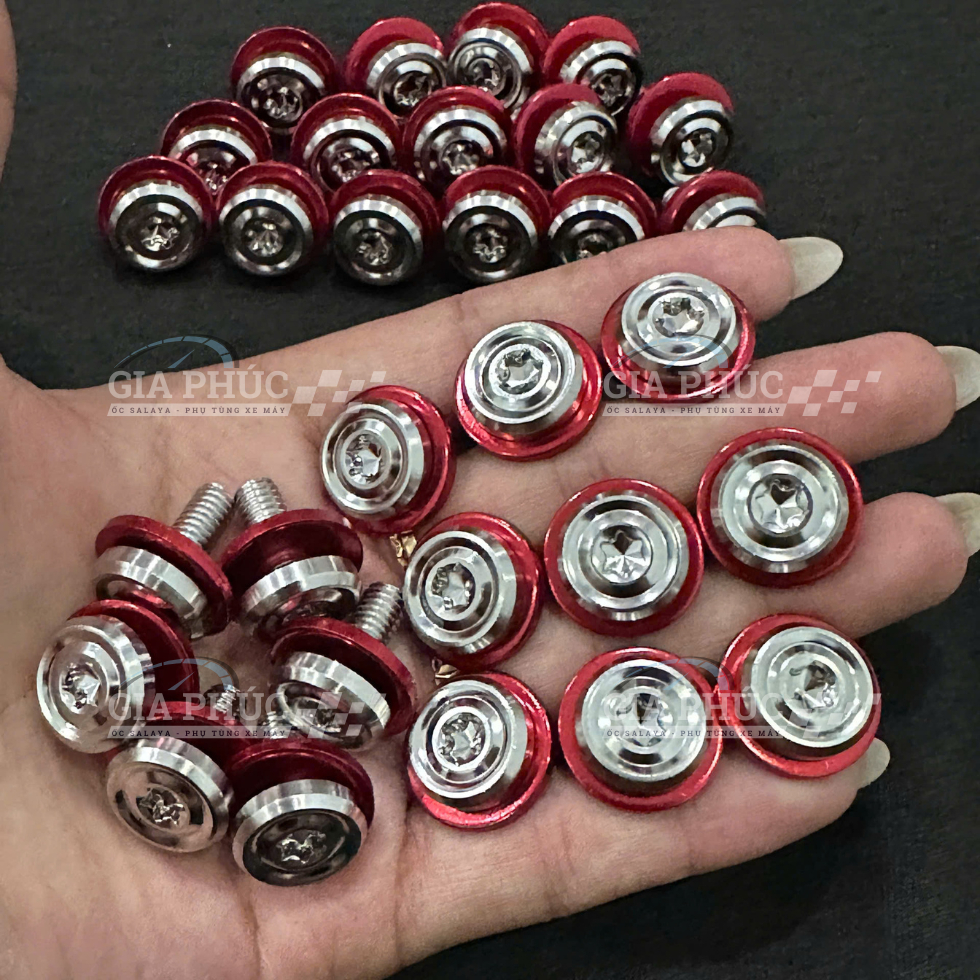[FULL LÔNG ĐỀN ĐỎ] Full Bộ Ốc Dàn Áo Salaya INOX 304 [Mẫu Thái V3] AB Wave Vario Ex Win Xipo Mio Jupiter Sonic Dr Si Fu