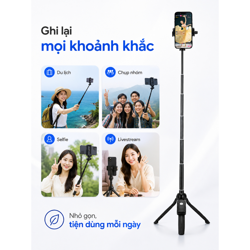 Gậy chụp ảnh selfie Yunteng YT 9928 - Nhỏ gọn tiện lợi mang đi du lịch