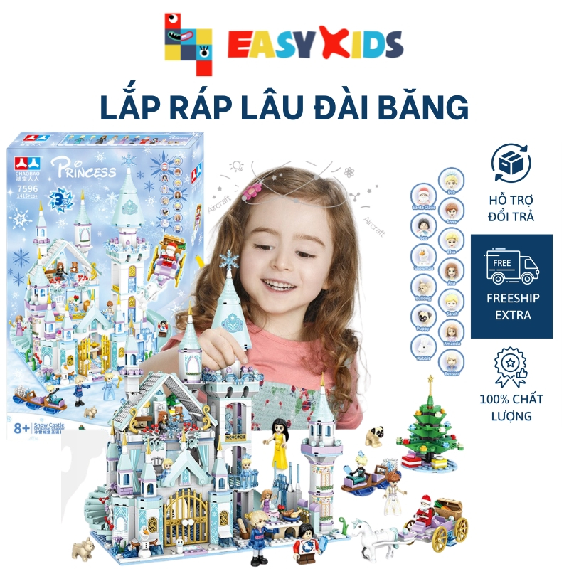 Đồ chơi lắp ráp lâu đài băng công chúa nhiều chi tiết cho bé từ 6 tuổi