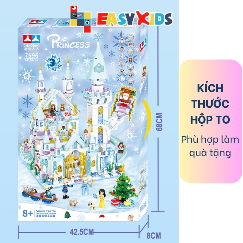 Đồ chơi lắp ráp lâu đài băng công chúa nhiều chi tiết cho bé từ 6 tuổi