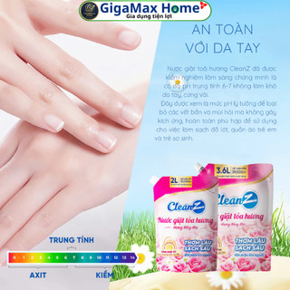 Combo 2 Nước Giặt CleanZ Hương Nắng Mai (2L+2L) – Khóa Hương 15 Ngày, Sạch Sâu & An Toàn Sức Khỏe| GigaMax Home
