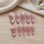 Móng tay giả dán keo nail box dán sẵn form nhọn dài hồng mắt mèo đính nơ chấm bi tặng keo dán