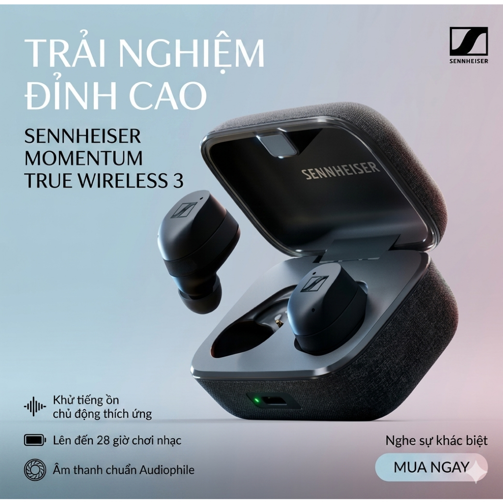 [Xả Kho] Tai nghe Đức Senheiser Mometum True Wireless 3 ( MTW3 ) - Chính Hãng - Like New