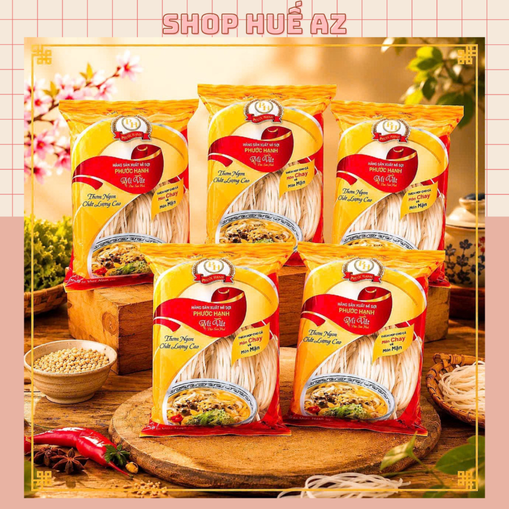 COMBO 5 gói Bánh canh khô Huế_Mì khô sợi Phước Hạnh (1 gói = 400gram) - Đặc sản Huế