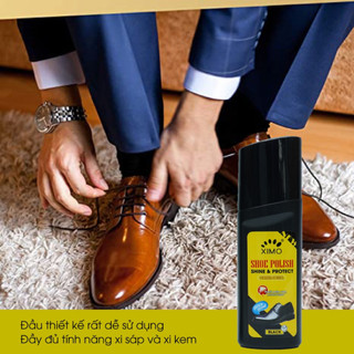 Xi Nước Đánh Giày XIMO SHOE POLISH 75ml – Đầu Mút Tiện Lợi, Dưỡng Da, Chống Nước & Phục Hồi Màu Cấp Tốc | GigaMax Home