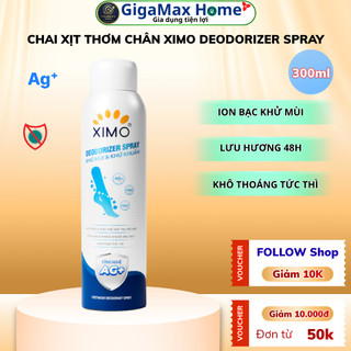 Chai Xịt Làm Thơm Chân XIMO Deodorizer Spray 200ml - Khử Mùi Ngăn Tiết Mồ Hôi, Khô Thoáng & Thơm Mát 24H | GigaMax Home