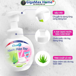 Nước Rửa Tay Dạng Bọt CleanZ 300ml – Hương Hoa Anh Đào Hương Dâu Sạch Khuẩn 99.9% & Dưỡng Ẩm Da Tay | GigaMax Home