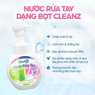 Nước Rửa Tay Dạng Bọt CleanZ 300ml – Hương Hoa Anh Đào Hương Dâu Sạch Khuẩn 99.9% & Dưỡng Ẩm Da Tay | GigaMax Home