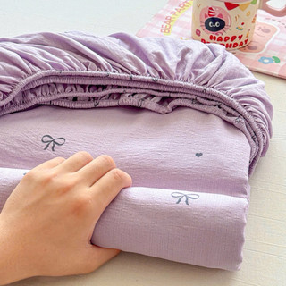 Set 3 Món Ga Gối Cotton Đũi Dệt Tơ Tre Icy Màu Sắc Họa Tiết Nhí Xinh Xắn – Ga Bọc Nệm Thoáng Mát, Mềm Mịn Chuẩn Hàn Quốc