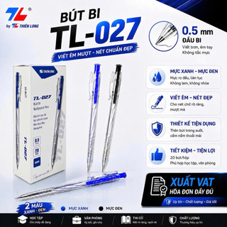 Combo 20 Bút bi Thiên Long TL-027 ngòi 0,5mm -  xanh/đen
