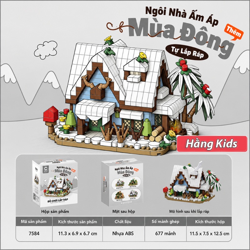Bộ Lắp Ráp Nhà Gỗ Mini 4 Mùa DIY - Đồ Chơi Xếp Hình Sáng Tạo Phát Triển Tư Duy Cho Bé