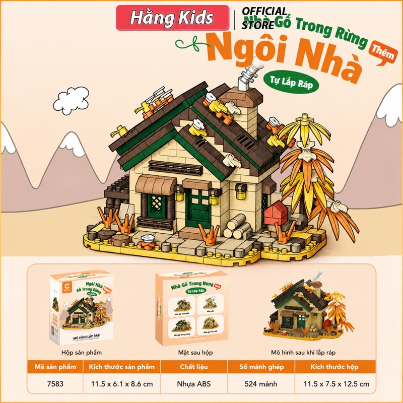 Bộ Lắp Ráp Nhà Gỗ Mini 4 Mùa DIY - Đồ Chơi Xếp Hình Sáng Tạo Phát Triển Tư Duy Cho Bé
