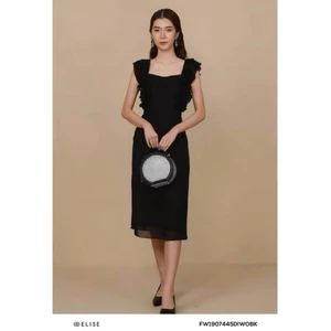 Đầm Elise đen bèo tay S