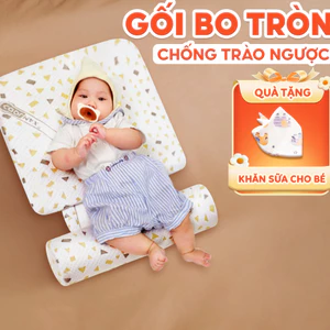 Gối chống trào ngược bo tròn cho bé sơ sinh độ dốc chuẩn y khoa, giúp giảm nôn trớ, mềm mại, thoáng