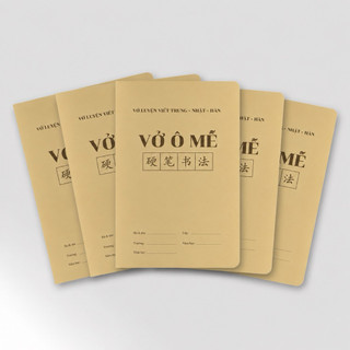 COMBO 5 VỞ Ô MỄ,Ô ĐIỀN,Ô VUÔNG LUYỆN VIẾT TRUNG NHẬT HÀN