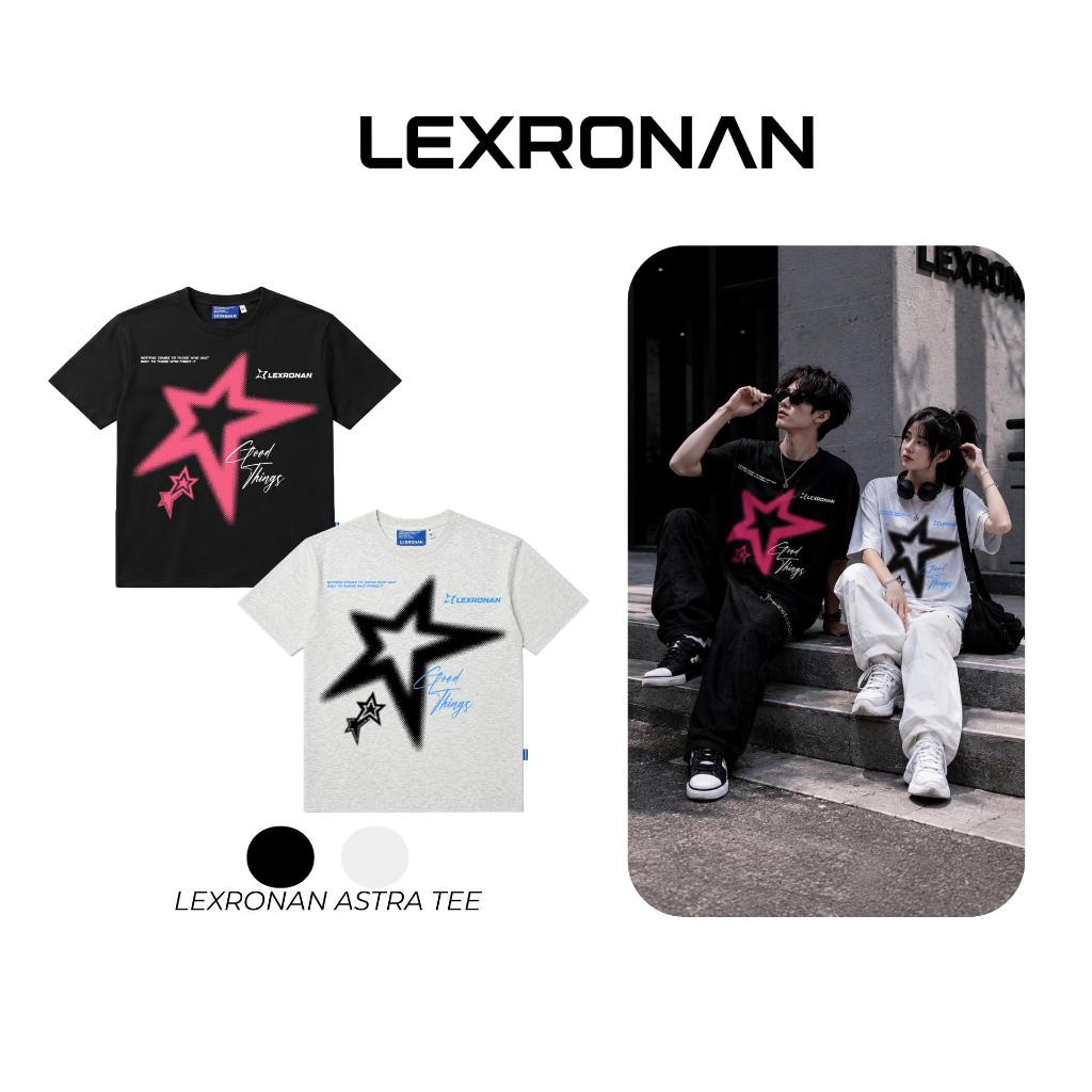 Áo Phông LEXRONAN- In Ngôi Sao, Cotton 2 Chiều Mềm Mát, Form Rộng Dễ Phối Đồ AT02