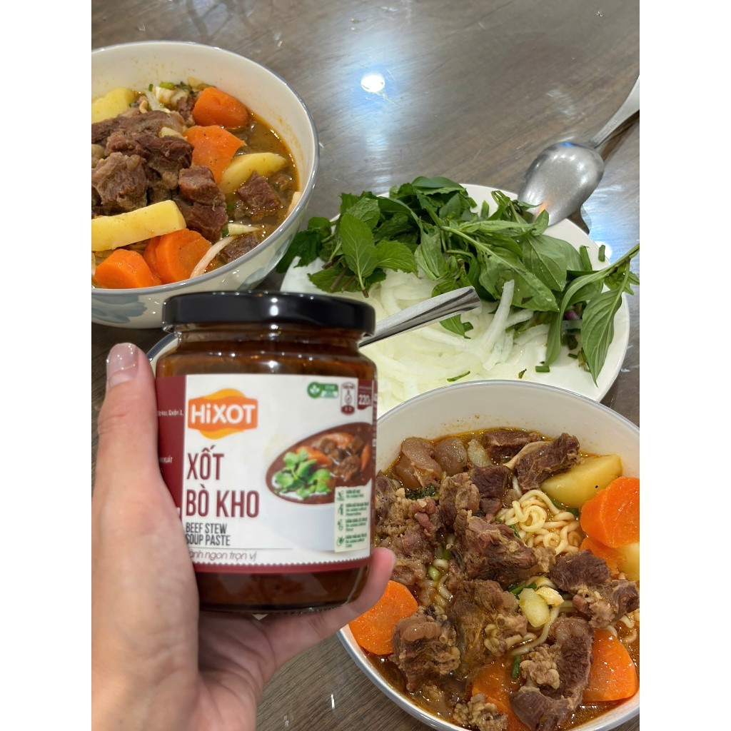 Sốt Gia Vị Bò Kho (Bò Xốt Vang) HiXOT hũ 220Gram, gia vị nấu bò kho, bò sốt vang, NẤU CHAY MẶN