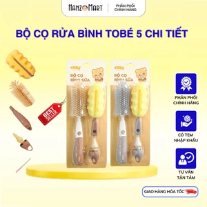 Bộ Cọ Bình Sữa SILICONE TOBÉ Tiện Lợi Vệ Sinh Bình Sữa Đầu Cọ Đa Năng Đầu Mút Đầu Silicone-hanzo2009