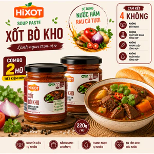 COMBO 2 HŨ 220GRAM Sốt Gia Vị Bò Kho HiXOT, gia vị nấu bò kho, bò sốt vang, NẤU CHAY MẶN