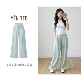 Quần đũi tơ ống rộng Dáng Nấm 92cm chất Linen mềm mát, dễ phối đồ Yến Tee #110