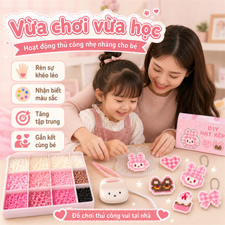 Quà Tặng Hạt Xếp Tự Làm Đồ Chơi Sáng Tạo Dành Cho 8+ Có Bộ Nguyên Liệu Kèm Theo Đồ Chơi Trí Tuệ An Toàn Cho Trẻ Em