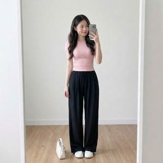 Quần đũi tơ ống rộng Dáng Nấm 92cm chất Linen mềm mát, dễ phối đồ Yến Tee #110