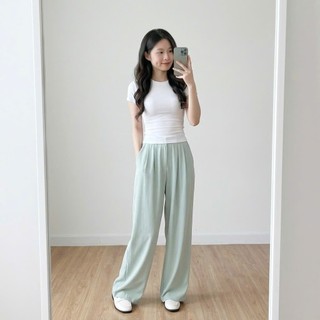 Quần đũi tơ ống rộng Dáng Nấm 92cm chất Linen mềm mát, dễ phối đồ Yến Tee #110