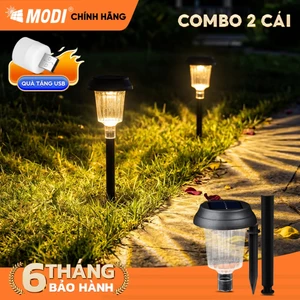 COMBO 2 Cái Đèn Trang Trí Cắm Cỏ MODI SOLAR Thiết Kế Nhỏ Gọn Ánh Sáng Vàng Pin Tháo Rời Tiện Lợi