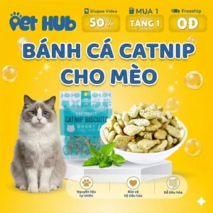 Bánh Thưởng Cho Mèo Catnip Biscuit gói 40g Biscuits Bánh Cá Tiêu Búi Lông & Giảm Hôi Miệng