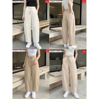 (Sẵn) 6QDT21.Quần barrel Cardina. Chất kaki phối đai ghi điểm với phom dáng rộng vừa phải, tạo cảm giác thoải mái