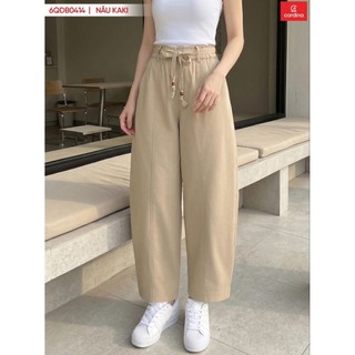 (Sẵn) 6QDT21.Quần barrel Cardina. Chất kaki phối đai ghi điểm với phom dáng rộng vừa phải, tạo cảm giác thoải mái