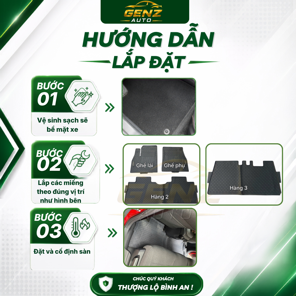 Thảm lót sàn VF3 - Vinfast VF3 Cao su đúc không mùi, Chuẩn khít form xe, Chống trượt - Mẫu NISSIN