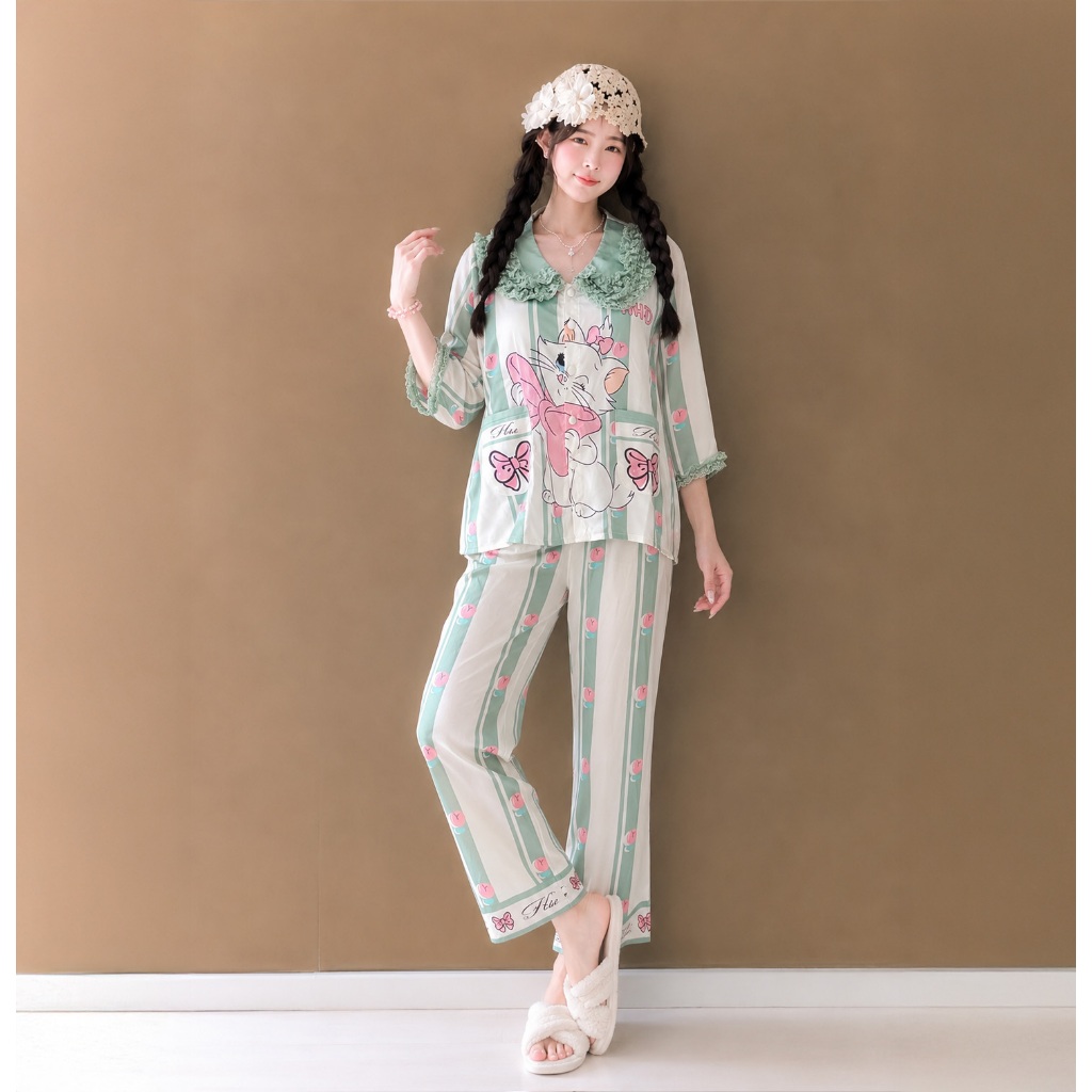 H15 - Bộ Pijima Lụa Latin Thoáng Mát, Chất Liệu Cao Cấp, Mềm Mịn, Mướt Mát, Sang Trọng, Dễ Giặt, Phù Hợp Mặc Đi Ngủ Hoặc