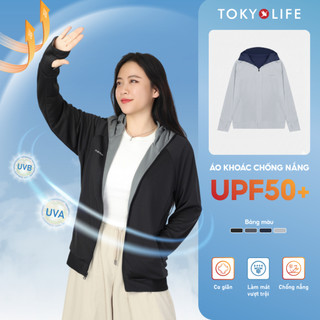 Áo chống nắng Unisex 2 lớp TOKYOLIFE có mũ trùm kín mặt chống tia UV vải thoáng khí 40005564
