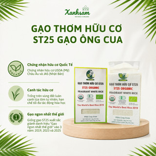 Gạo Thơm Hữu Cơ ST25 Gạo Ông Cua 2kg - Xanhsam Natural & Organic