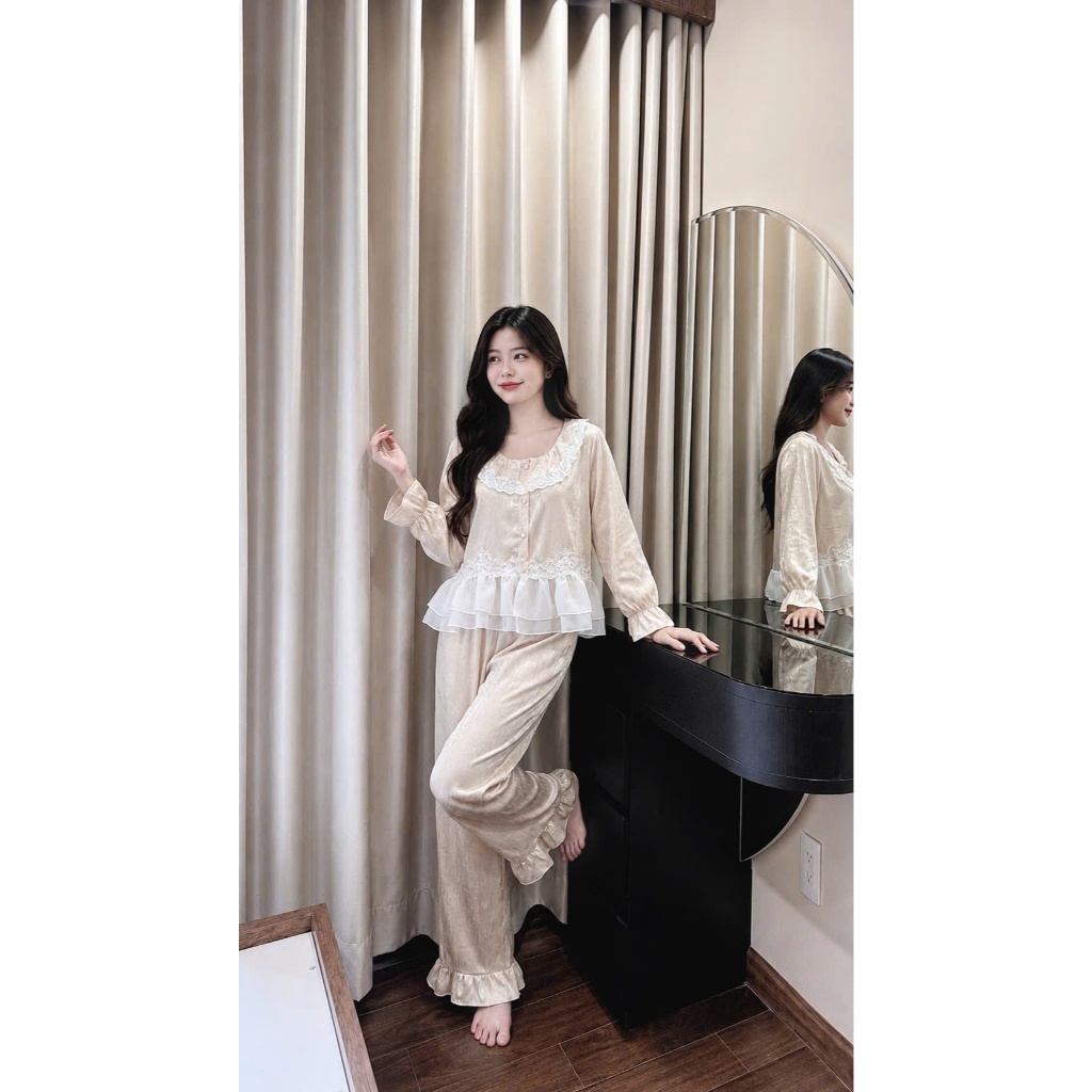 HHD09 Set Pijama Lụa gãy - Bộ Đồ Ngủ Sang Trọng Với Thiết Kế Tinh Tế Và Chất Liệu Mềm Mịn