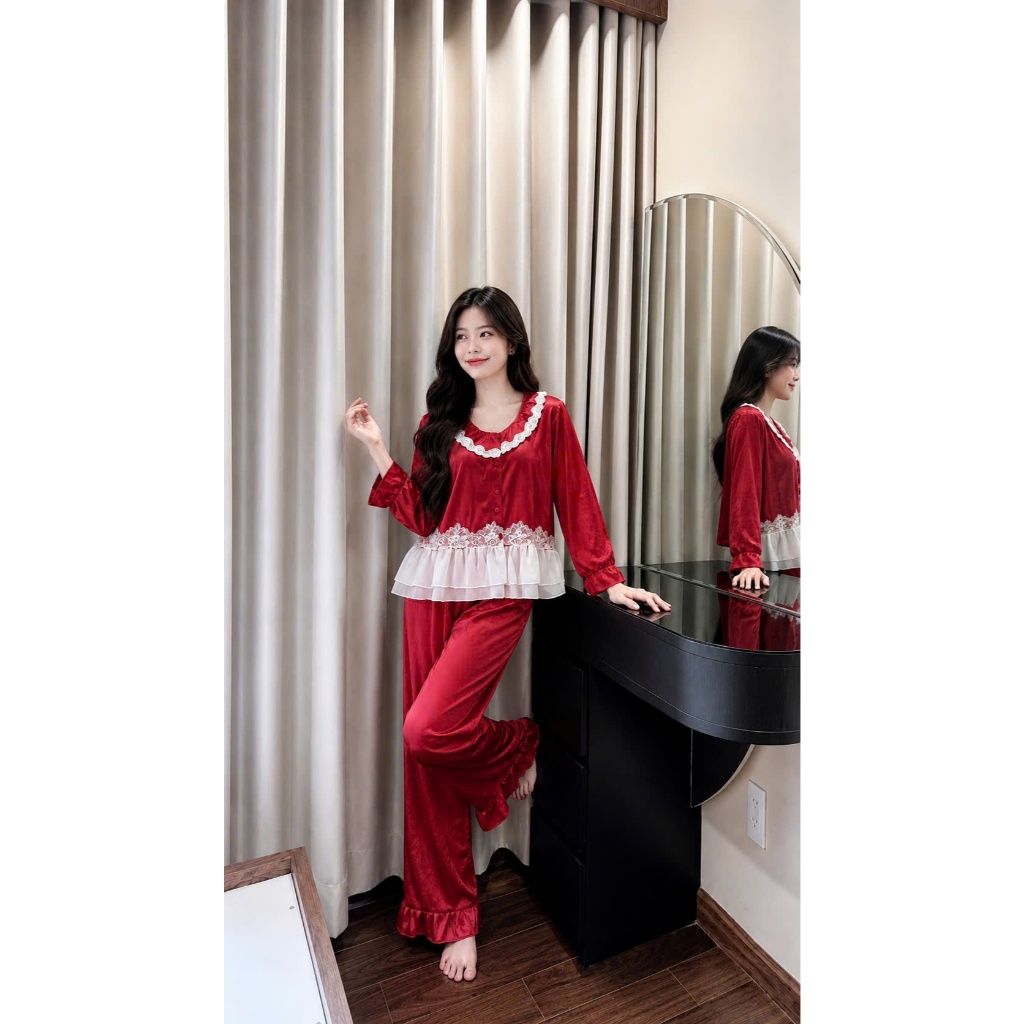 HHD09 Set Pijama Lụa gãy - Bộ Đồ Ngủ Sang Trọng Với Thiết Kế Tinh Tế Và Chất Liệu Mềm Mịn