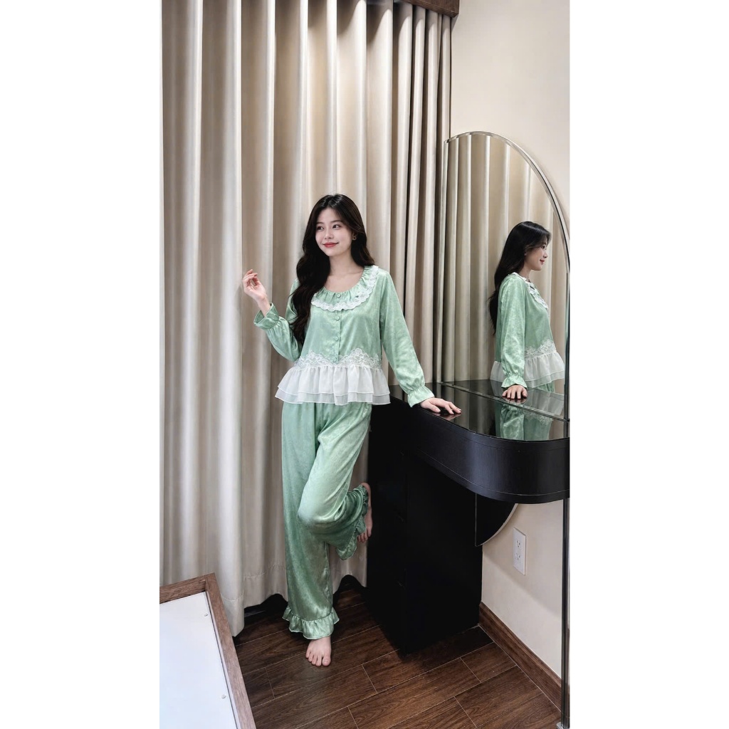 HHD09 Set Pijama Lụa gãy - Bộ Đồ Ngủ Sang Trọng Với Thiết Kế Tinh Tế Và Chất Liệu Mềm Mịn
