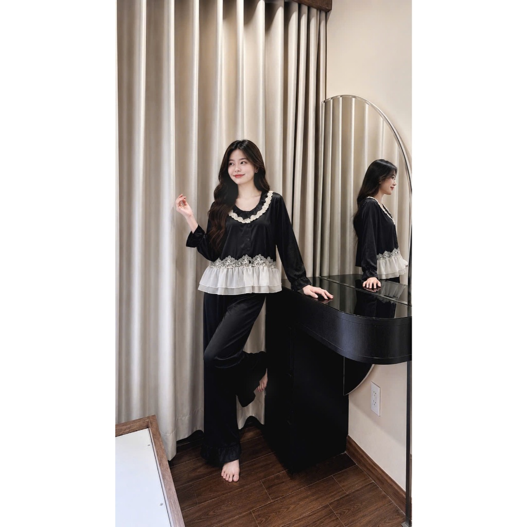 HHD09 Set Pijama Lụa gãy - Bộ Đồ Ngủ Sang Trọng Với Thiết Kế Tinh Tế Và Chất Liệu Mềm Mịn