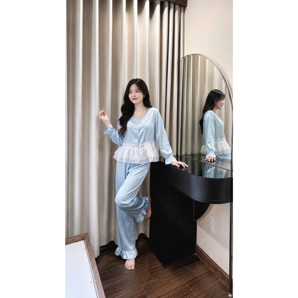 HHD09 Set Pijama Lụa gãy - Bộ Đồ Ngủ Sang Trọng Với Thiết Kế Tinh Tế Và Chất Liệu Mềm Mịn