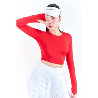 Áo Thể Thao Croptop Tay Dài Nữ ICADO HT104 Áo Tập Gym, yoga Áo Croptop chống Nắng thegioidotap