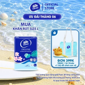 Khăn giấy rút cao cấp Vinda Deluxe 3 lớp 110 tờ size L (4 Gói)